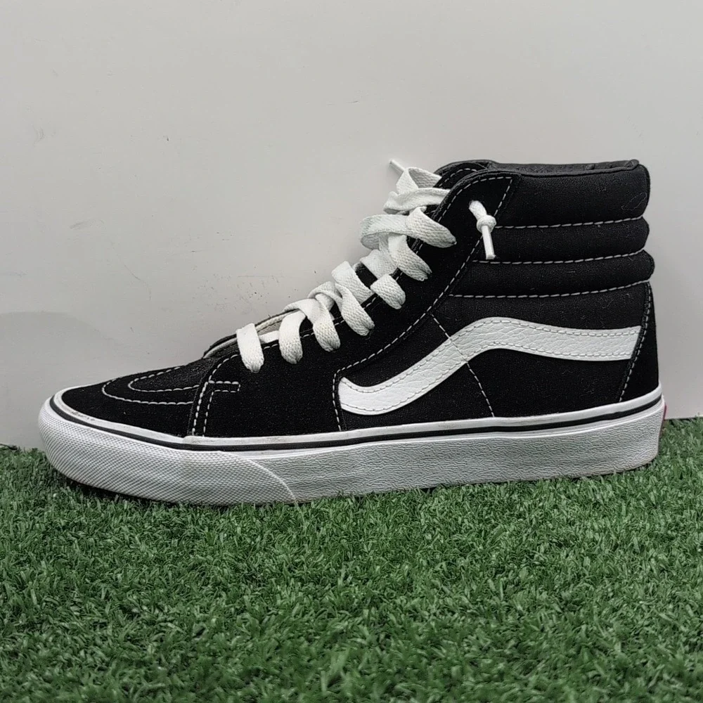 Vans SK8-Hi Old Skool High Tops Shoes Men's 5.5 Womens 7 Black‎ Suede Skateboard